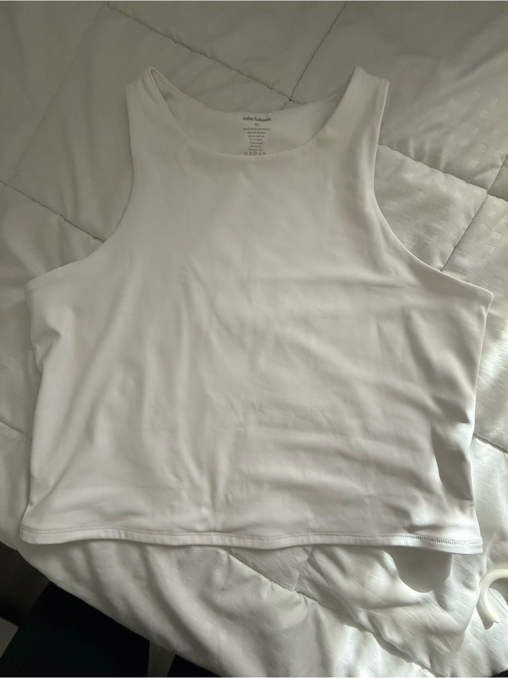 Colorful Koala White Ribbed Tank Top - Women's Sleeveless Crop
